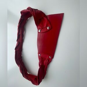 Vintage Red Braided Leather Belt